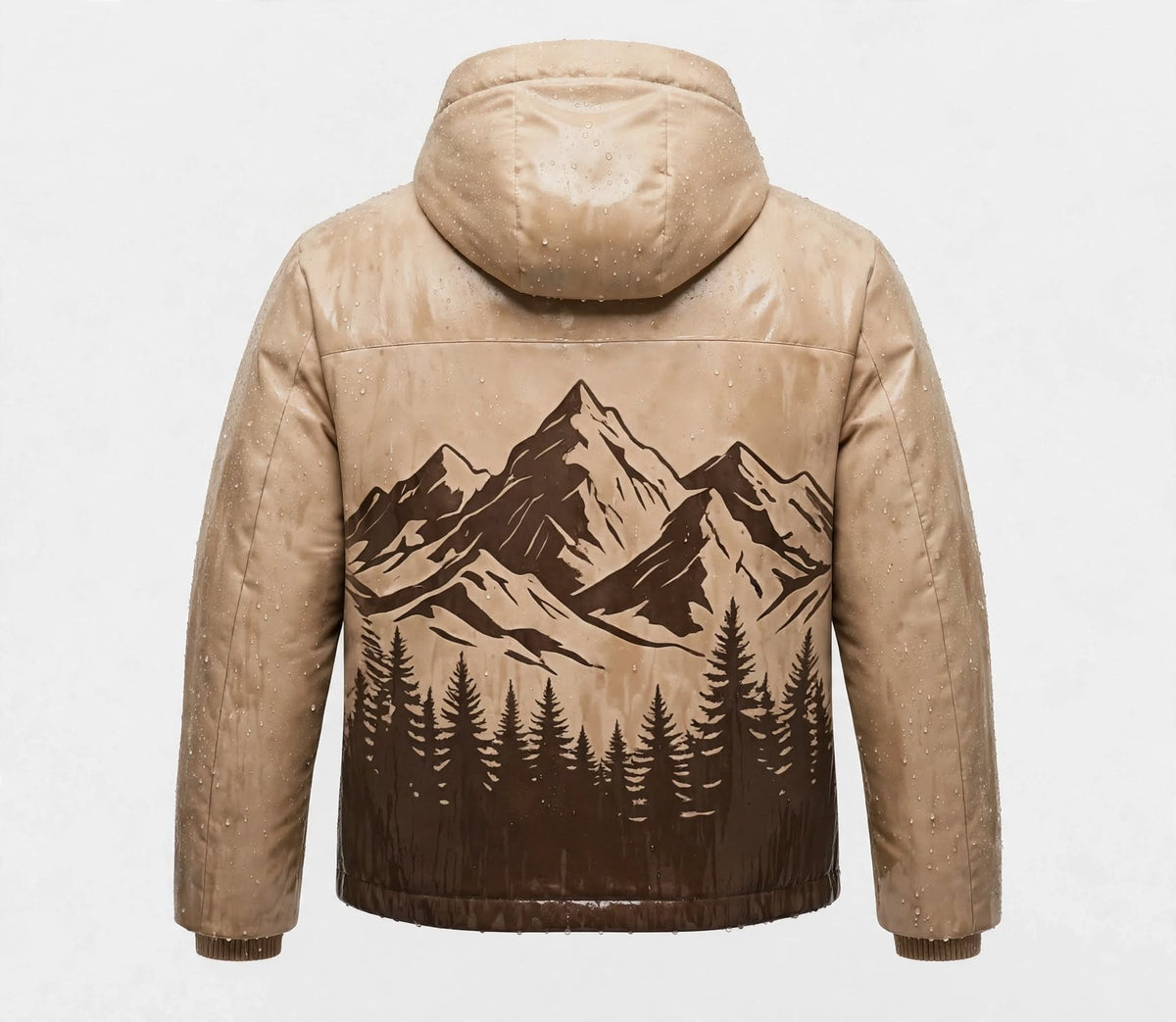 Jacket wet, hydroreactive pattern revealed